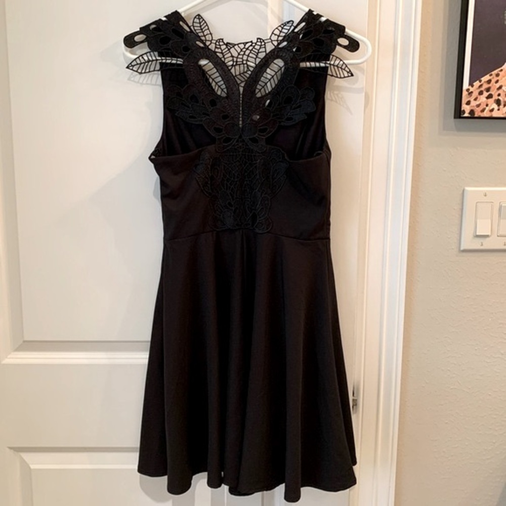 Altar’d State Butterfly Lace Back Black Swing Dress Size Small NWT